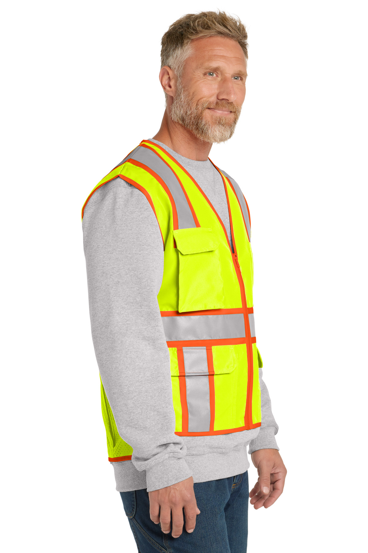 CornerStone ANSI 107 Class 2 Surveyor Zippered Two-Tone Vest. CSV105 1
