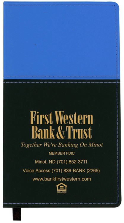 Mystic Series Soft Cover 2 Tone Vinyl Weekly Planner w/ Map / 2 Color 3