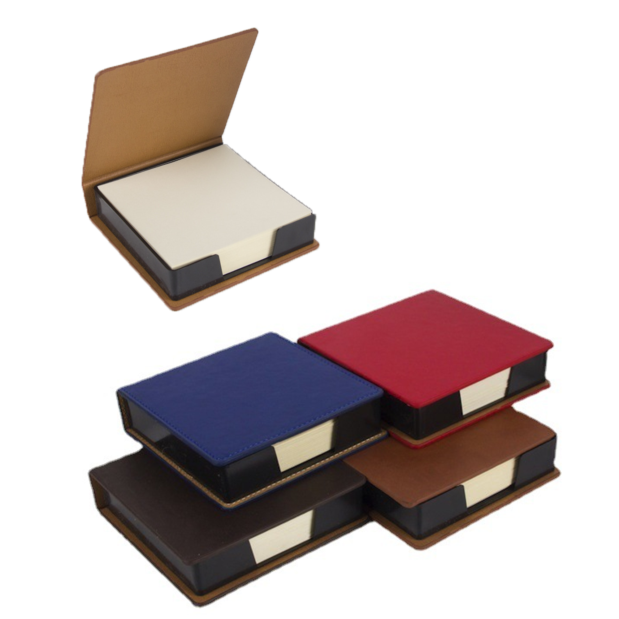 Flip-Top Leatherette Box With Sticky Note Paper 2
