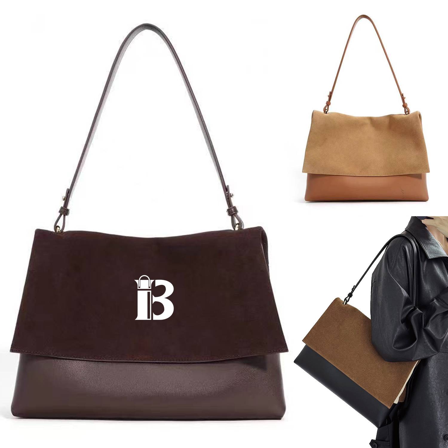 Waterproof Vintage Genuine Leather Messenger Tote Bag