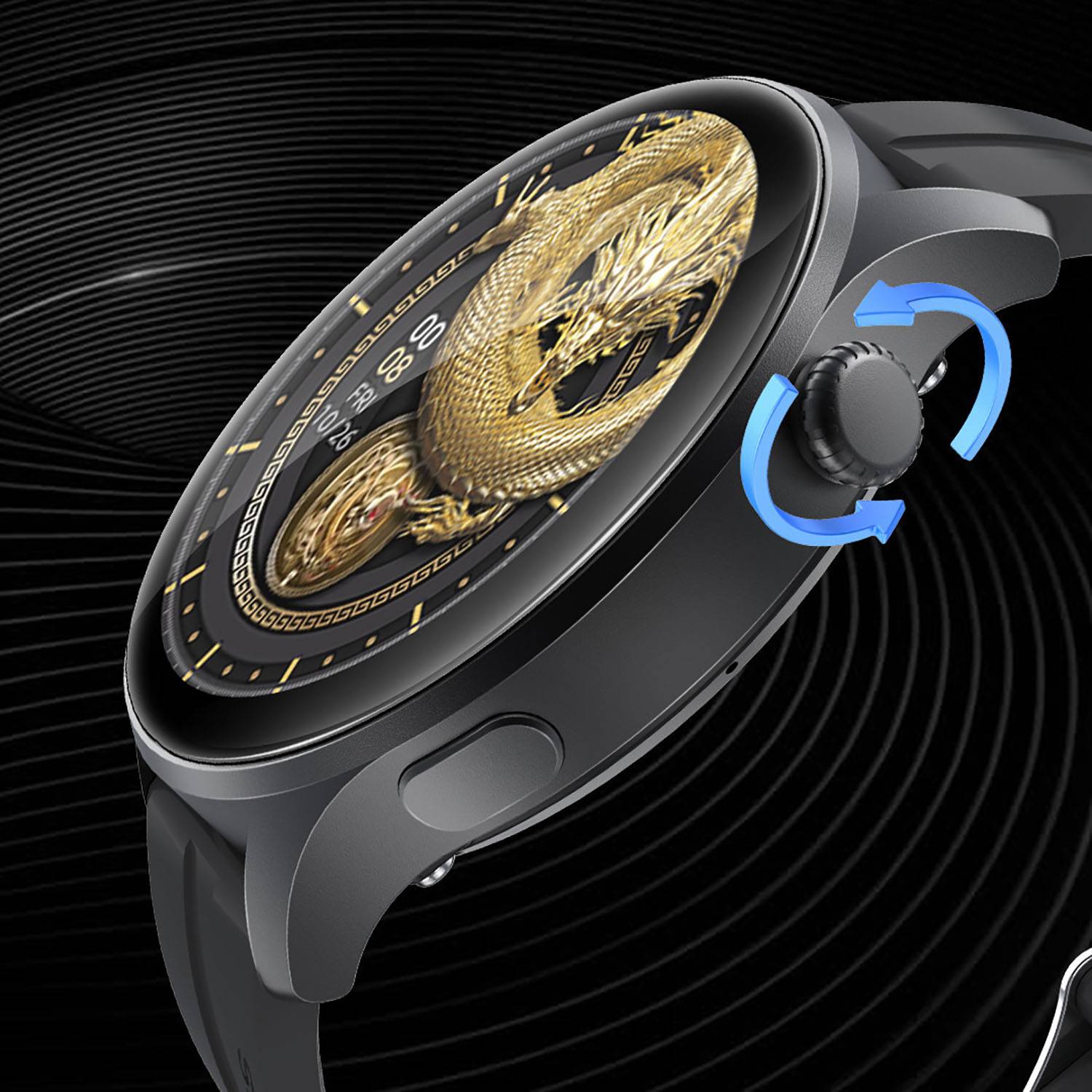 Circular Dial Heart Rate Activity Tracking Smartwatch 8