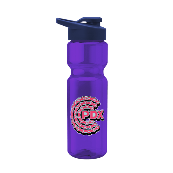 Blazer 28oz Transparent Bike Bottle w/Drink-thru Lid 381