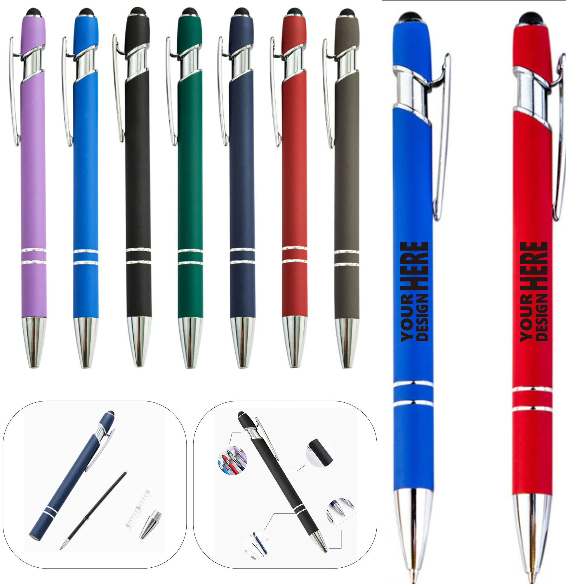 Black Ink 2 in 1 Stylus Ballpoint Pen 2