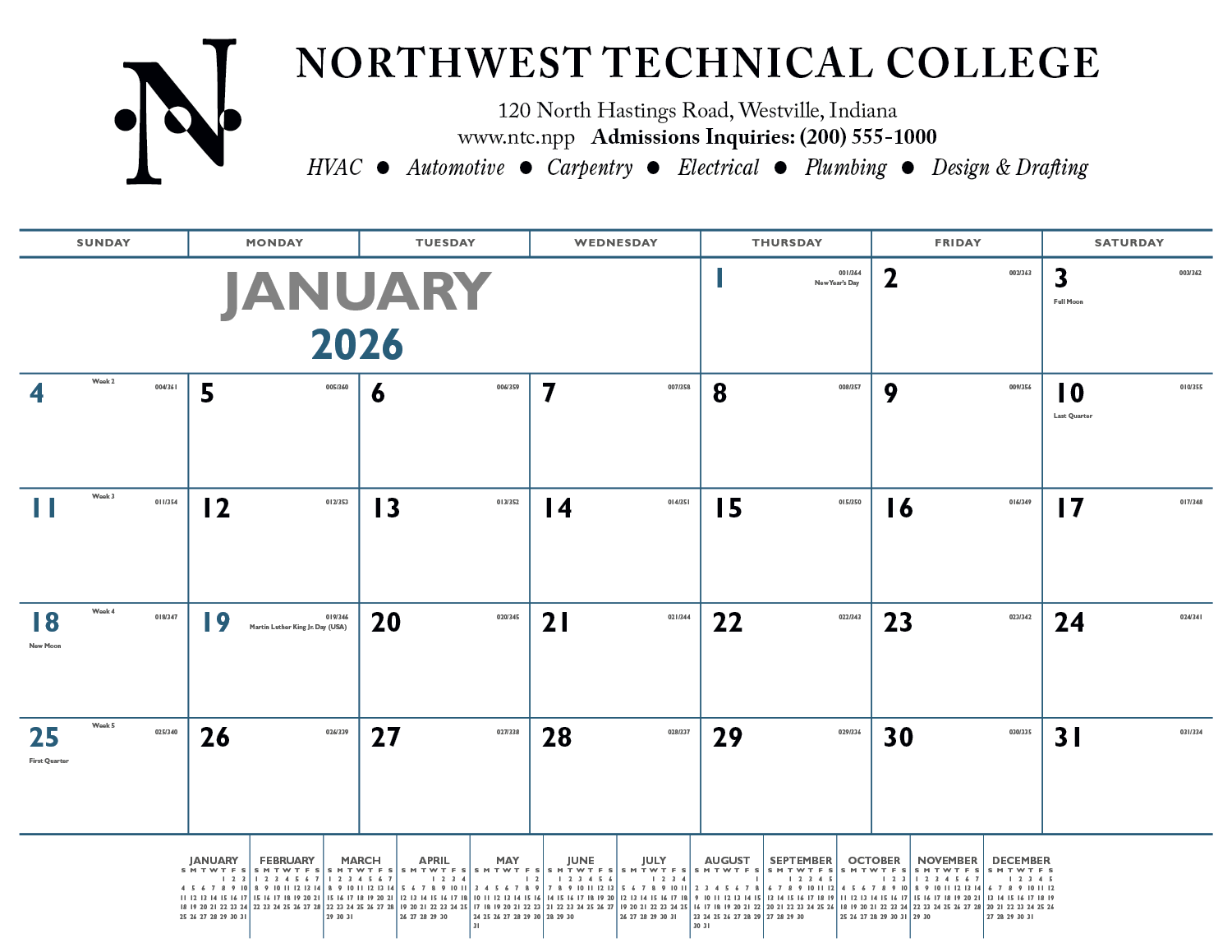 Triumph® Calendars Blue & Black Desk Pad