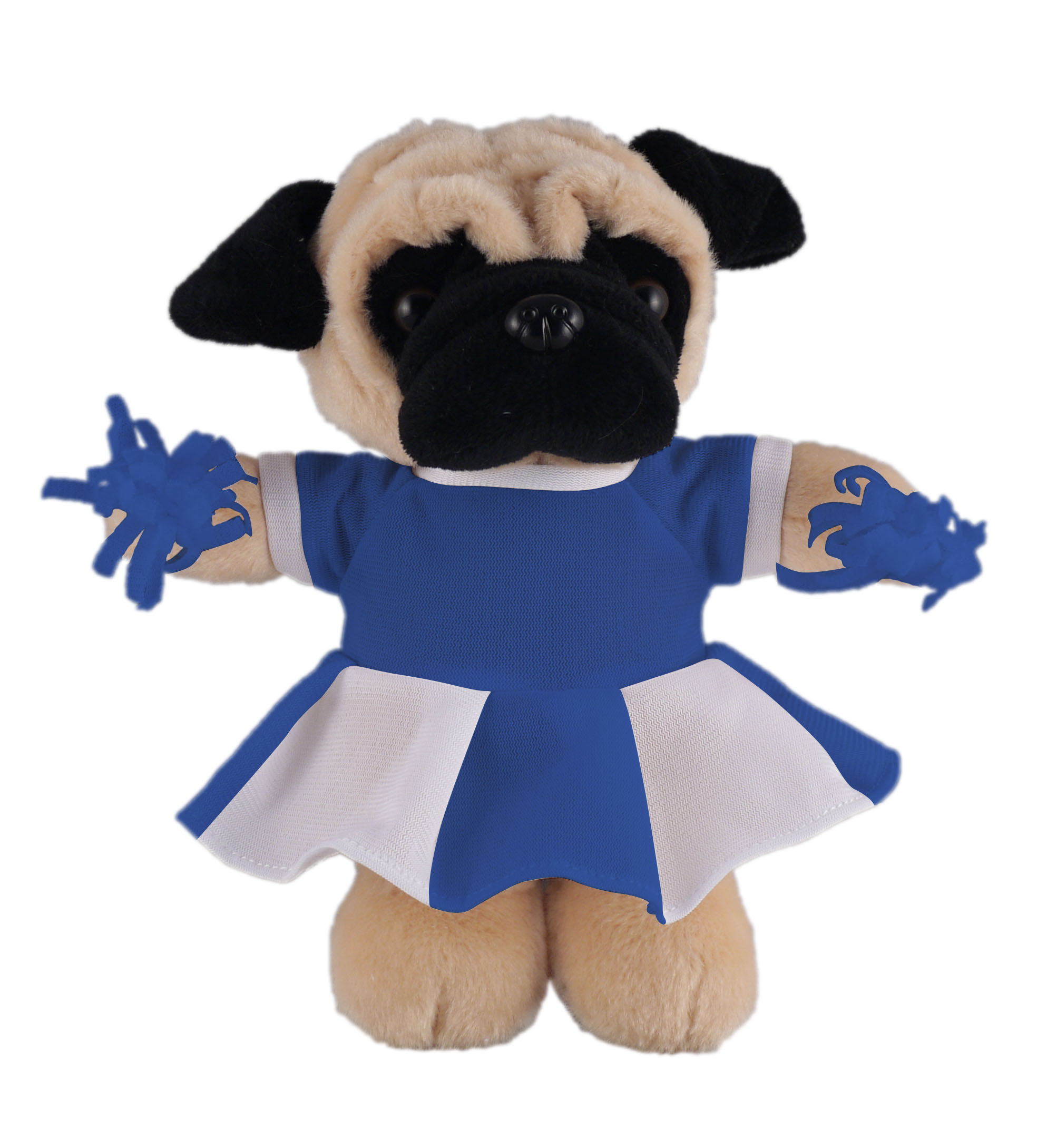 Soft Plush Stuffed Pug with Cheerleader Outfit 3
