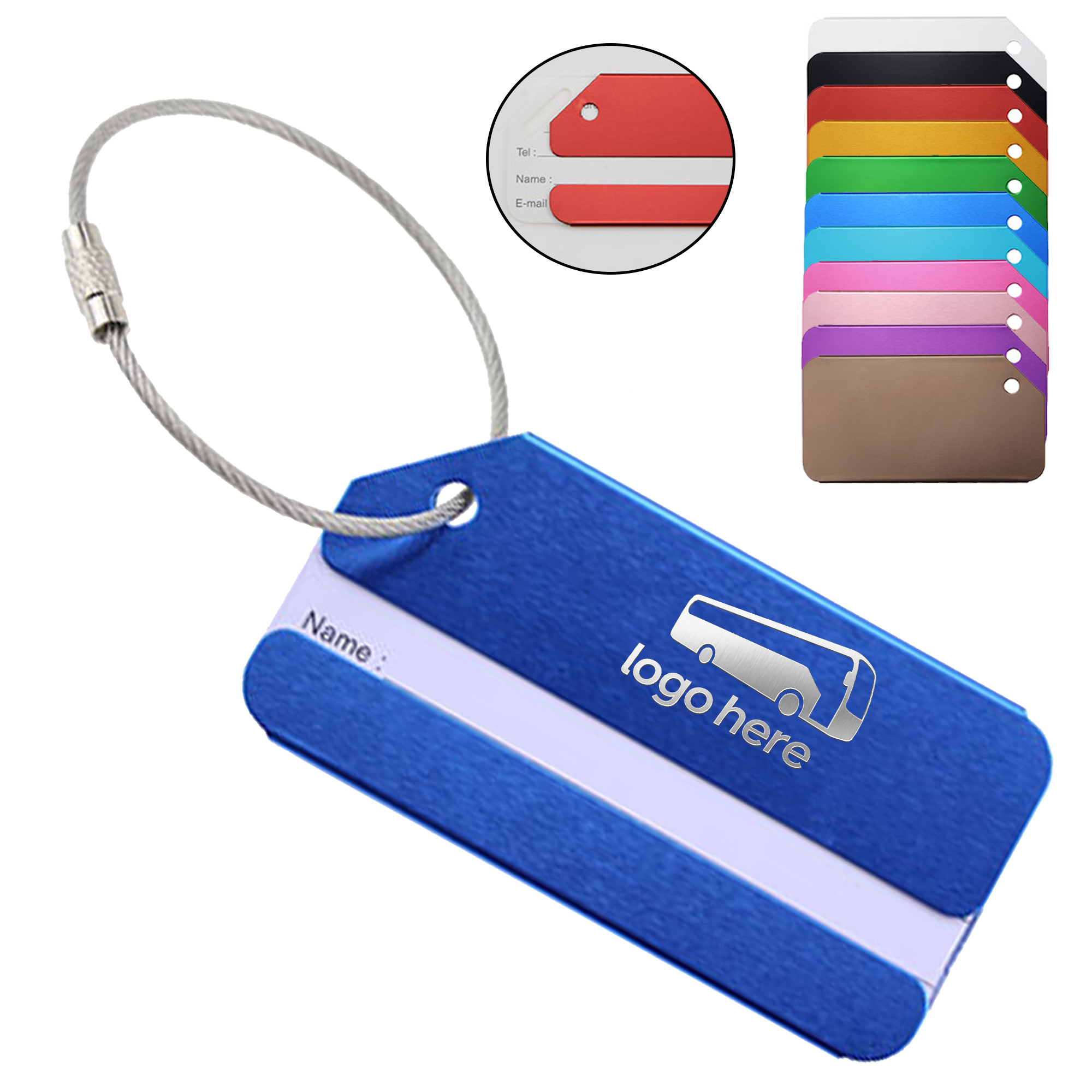 Premium Luggage Identifier Tag Steel Loop 2