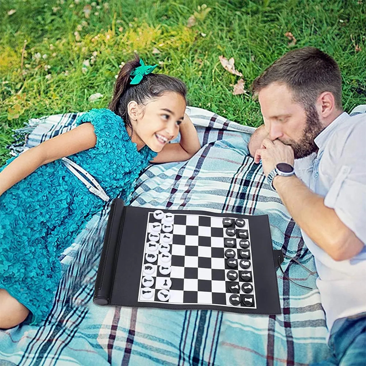Folding Portable Travel Camping Board Games Chess Checkers 3