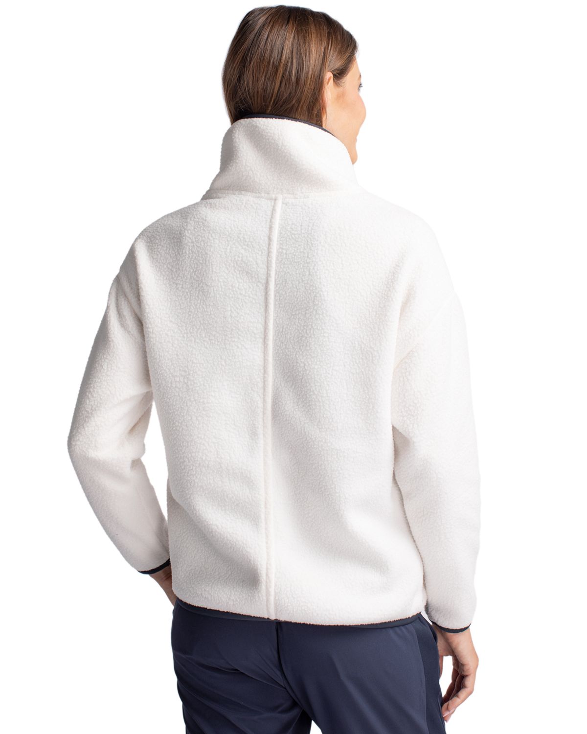 Cutter & Buck Cascade Epic Comfort Recycled Sherpa Fleece Womens Pullover Jacket 69