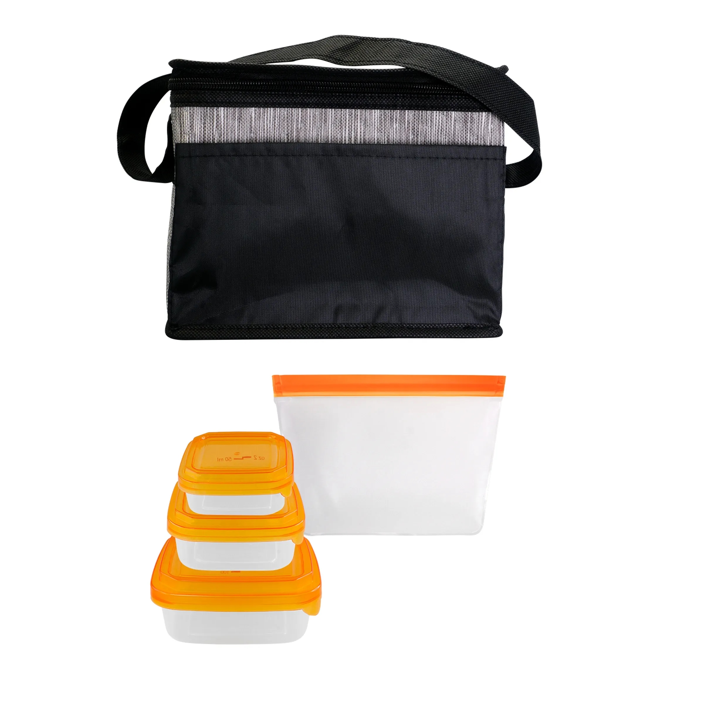 Black Graph Portion Control Reusable Lunch Set 6