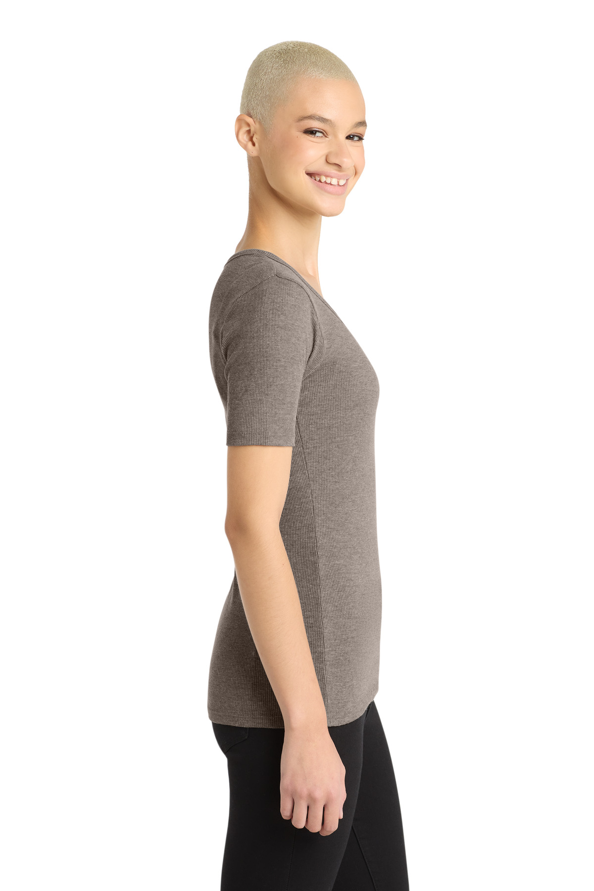 District Women's V.I.T. Rib Scoop Neck Tee DT6020 8
