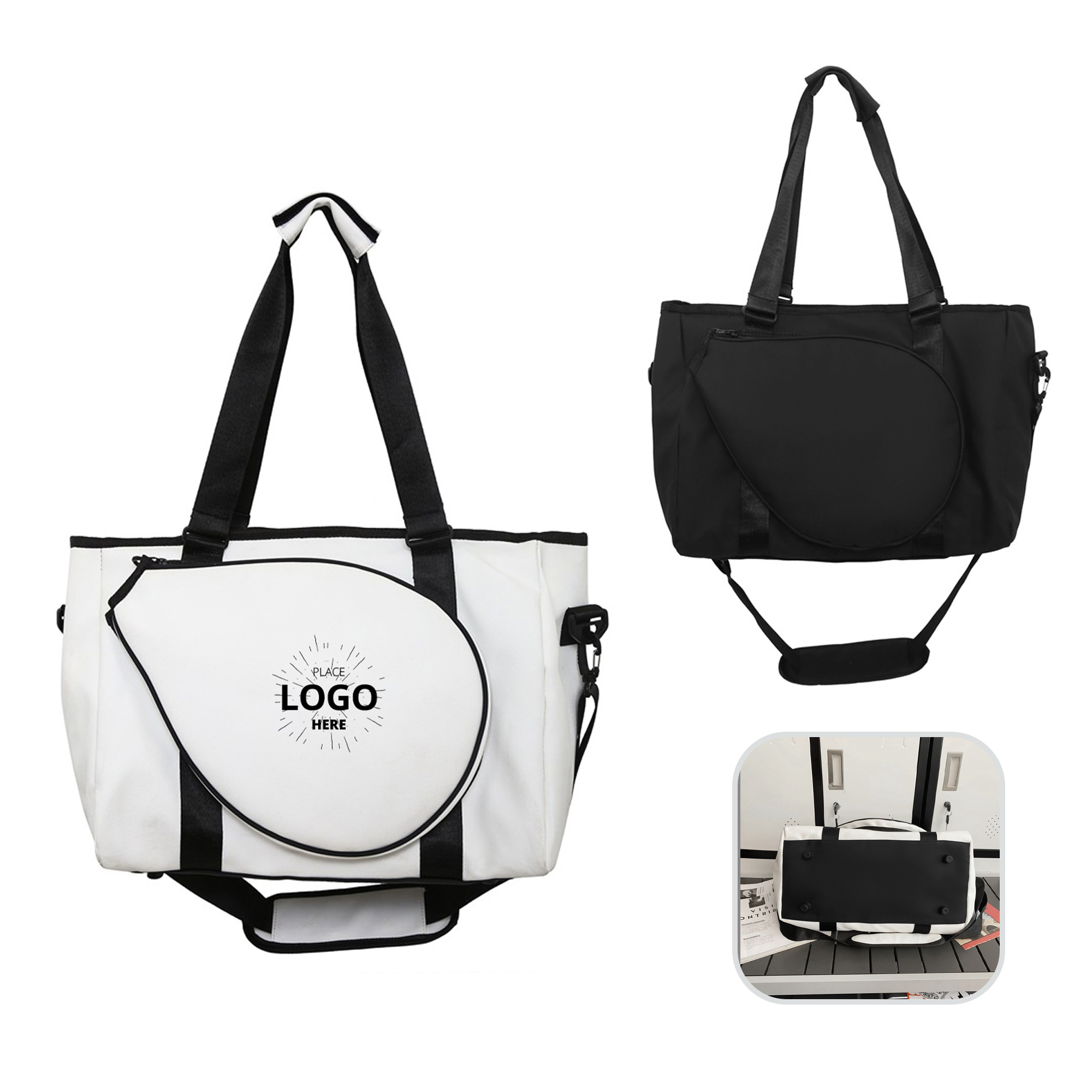 Custom Large Sports Handbag Tennis Racket Shoulder Tote Bag 2
