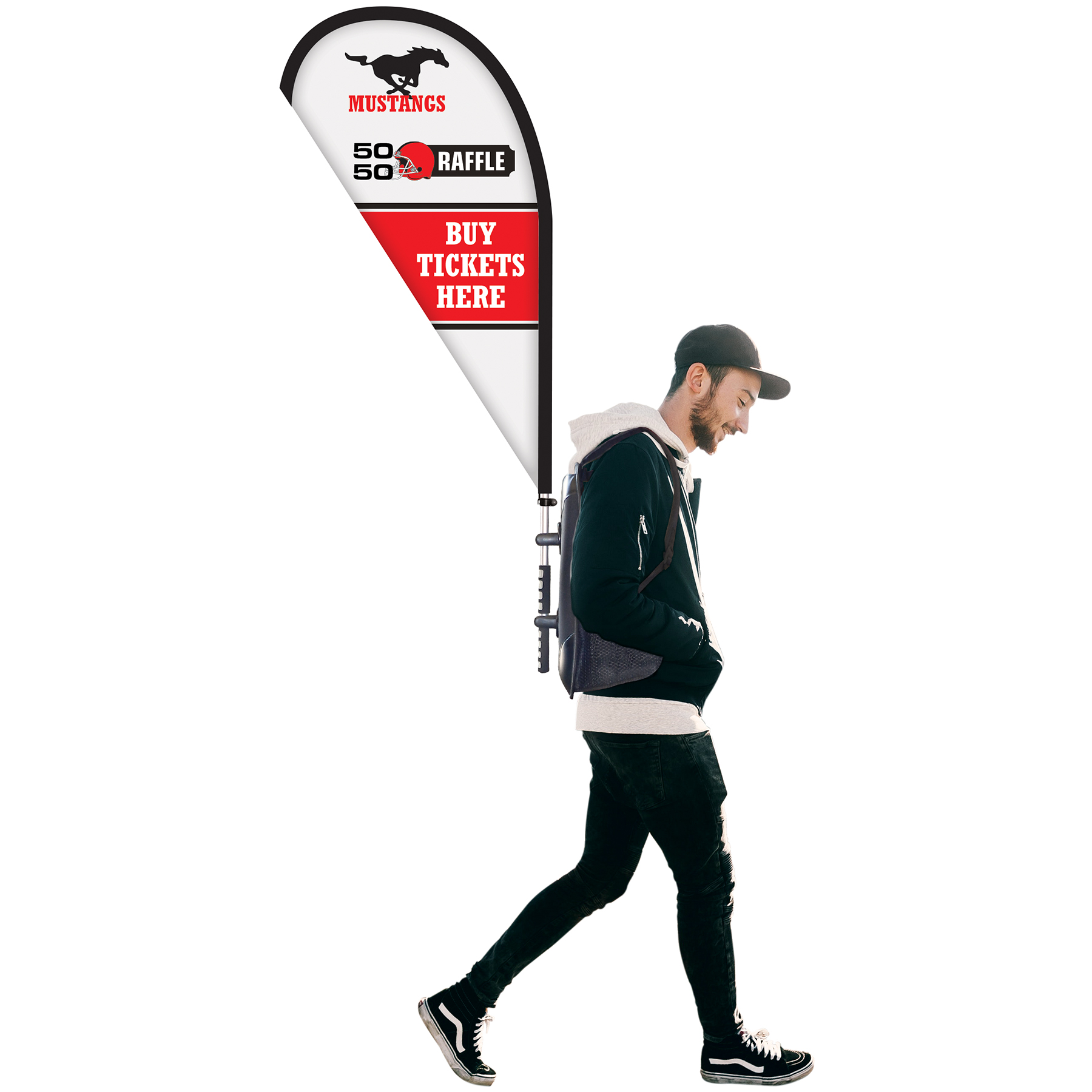 Basic Double Sided Teardrop Style Backpack Flag Kit 4