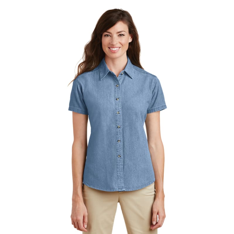 Port & Company Women's Short Sleeve Value Denim Shirt. 3