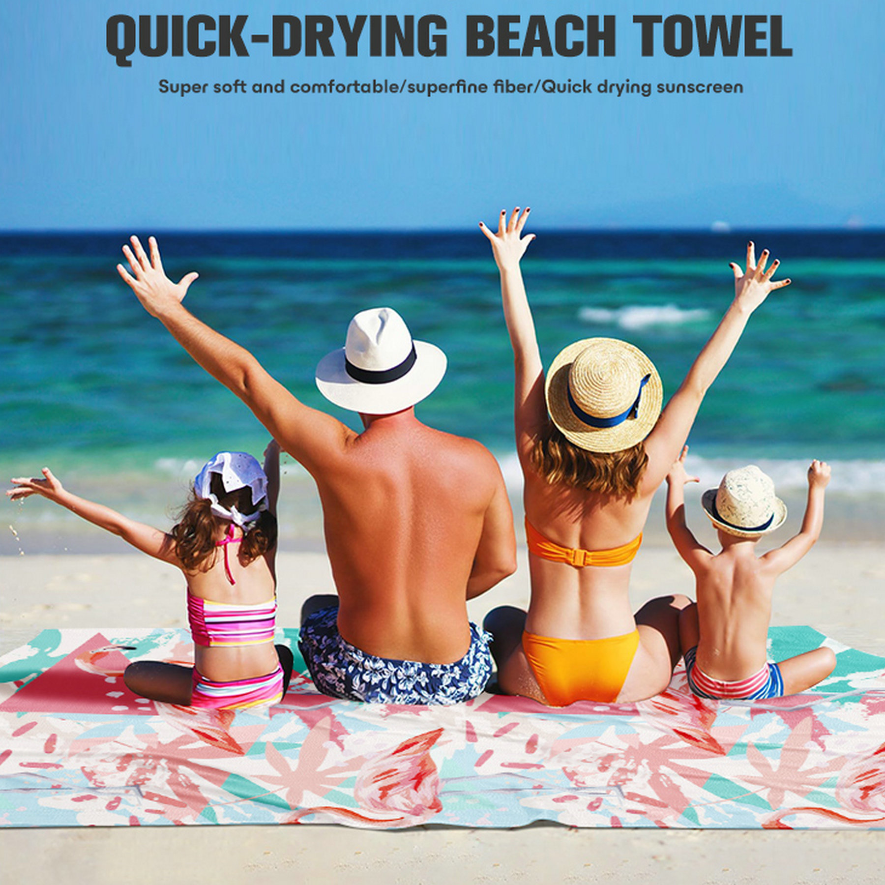 31 1/2" W x 63" L Dye Sublimation Beach Towel 24 hours Shipping Out! 10