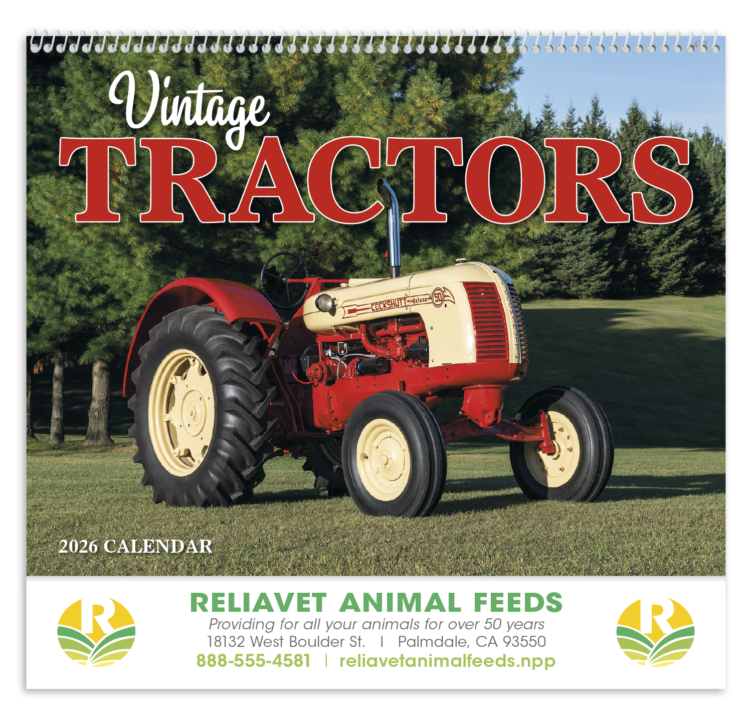 HotLine® Products Vintage Tractors Appointment Calendar - Spiral 64
