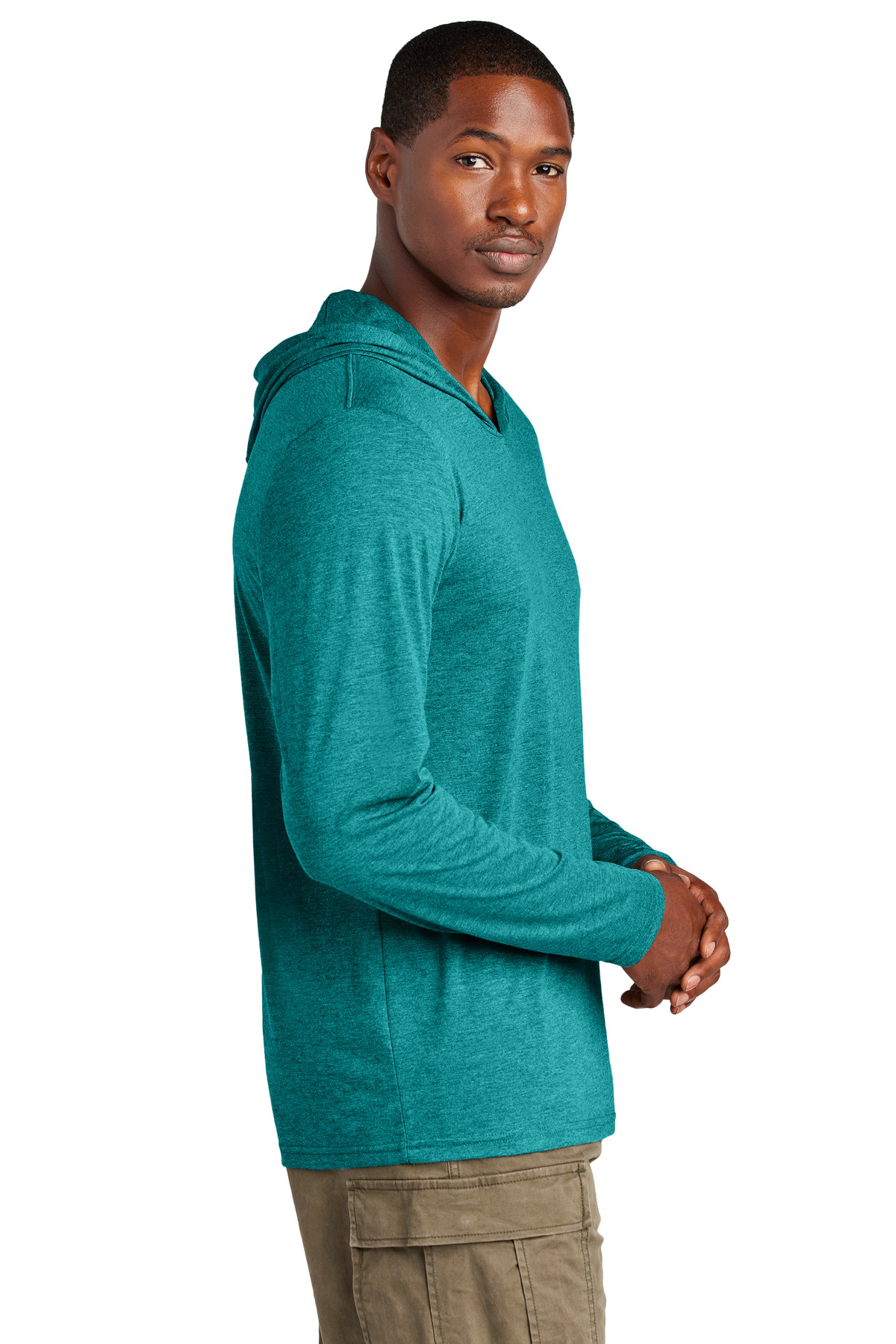 District Perfect Tri Long Sleeve Hoodie. DM139, custom hoodie or sweatshirt with logo imprint 8