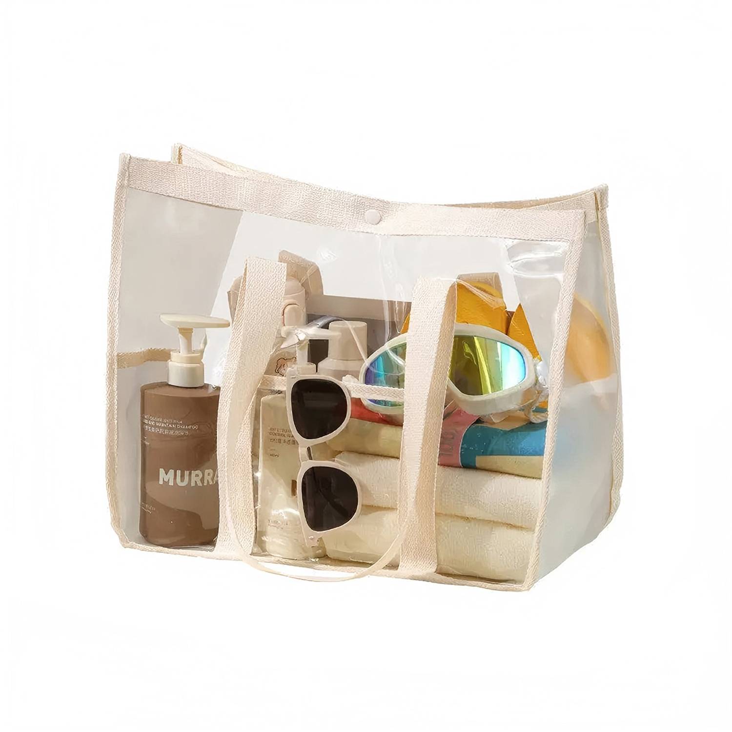 Clear Waterproof PVC Tote Bag Large Size for Beach & Travel 1