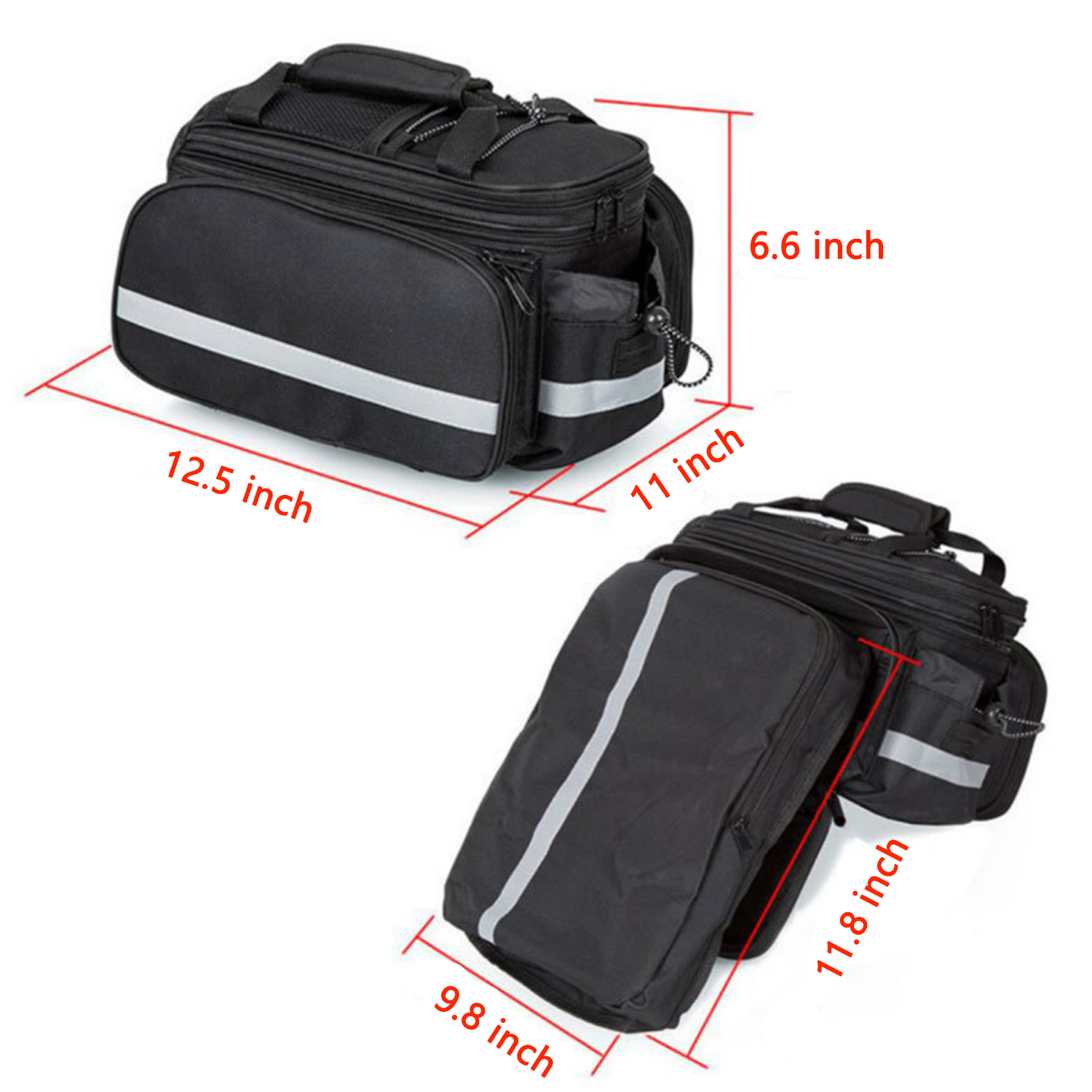 27L Expandable Bicycle Riding Rear Seat Rack Trunk Bag 7
