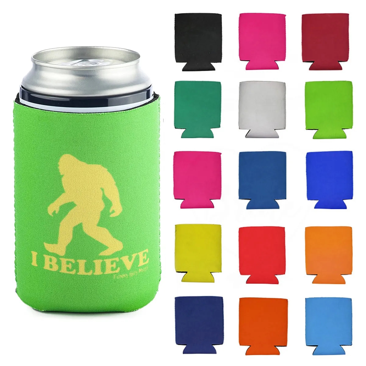 Collapsible Foam Can Cooler, custom koozie with logo imprint 1