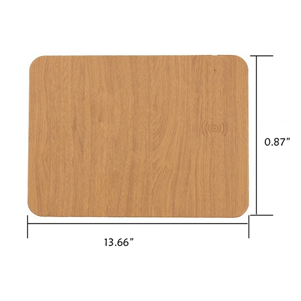 Wooden Qi 15W Wireless Chargers Mouse Pad Mat 4