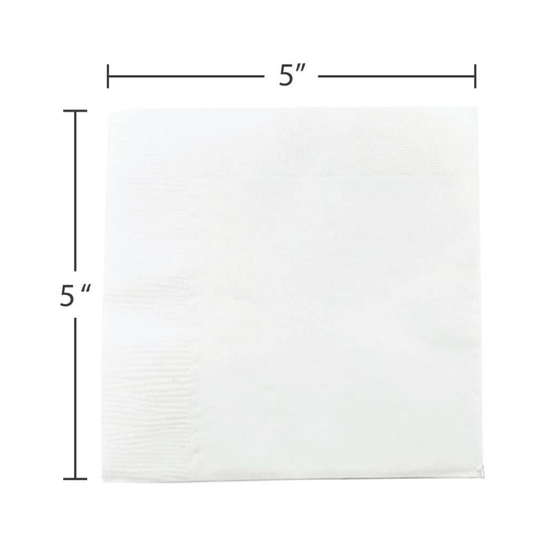 5 Inch Beverage Napkins White 2