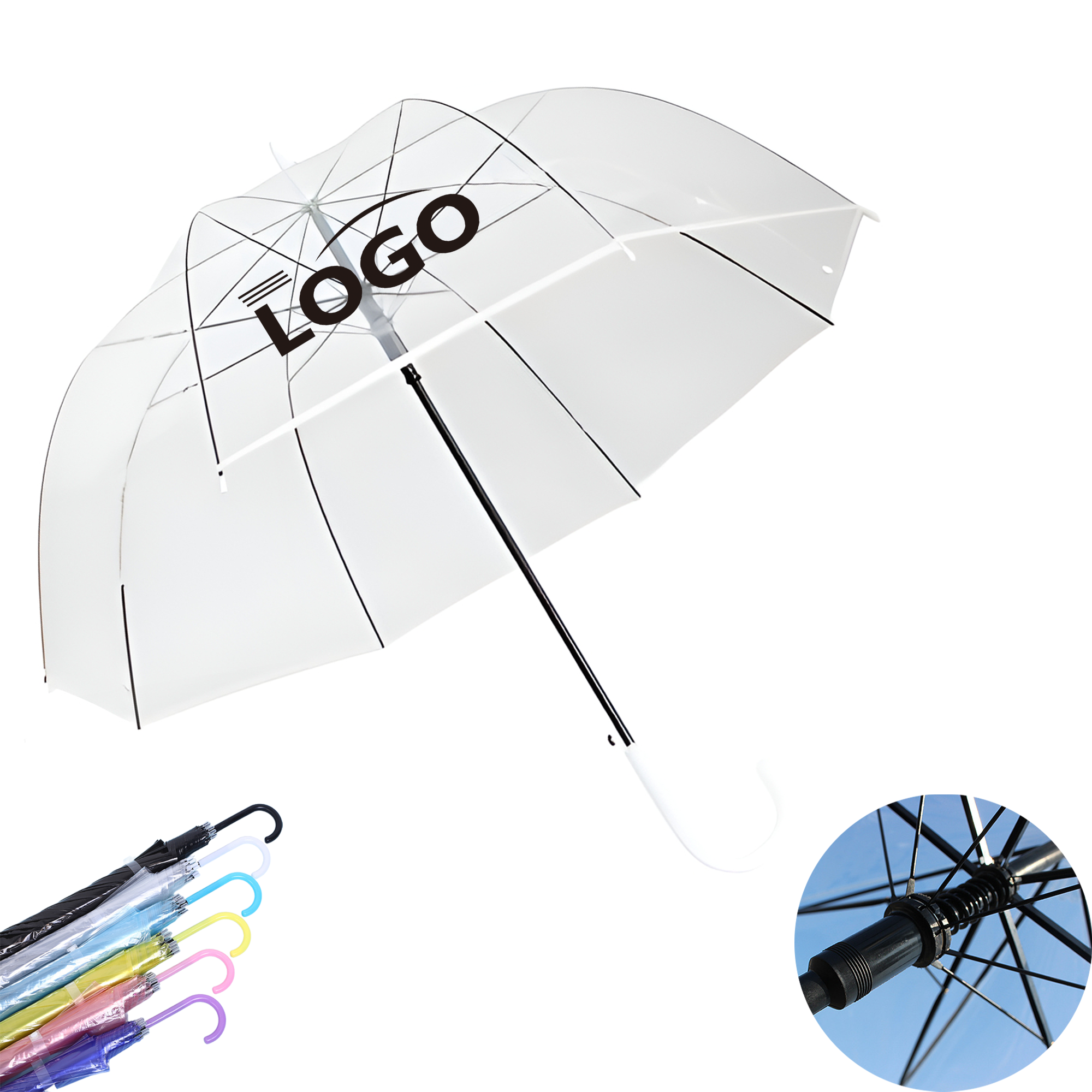 MOQ 20 PCS PVC Customized transparent umbrella 1