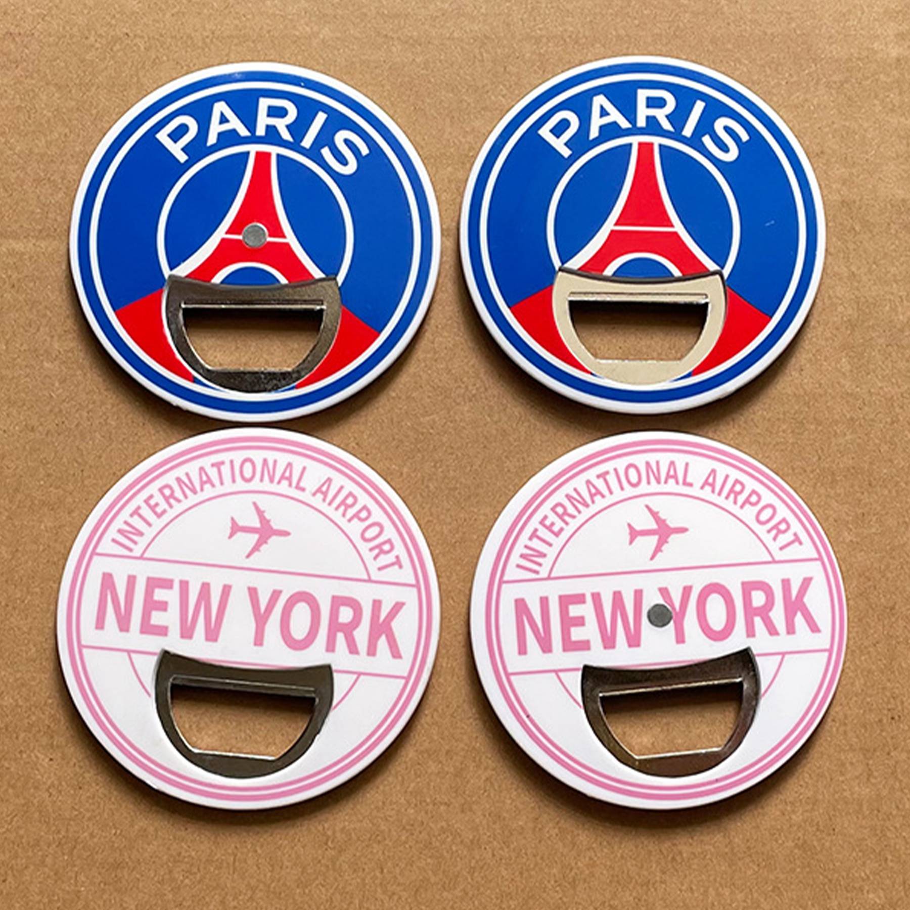 Plastic round full colour bottle opener 6