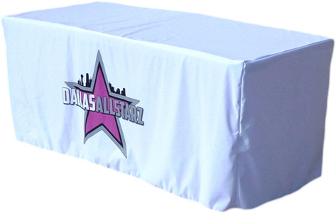 4ft White Fitted Table Cover w/Front Logo 1