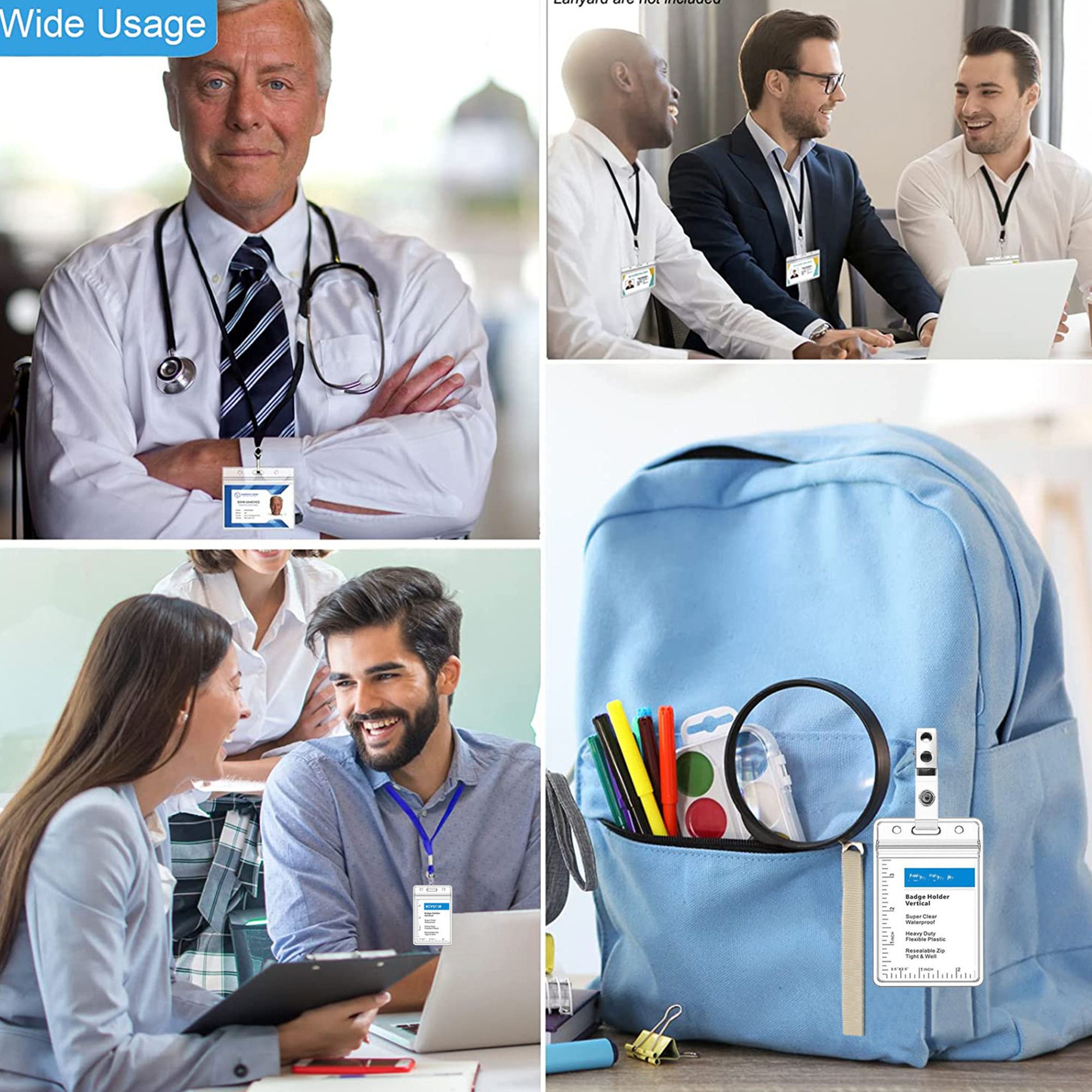 Clear Plastic Vertical Name ID Card Holder 2