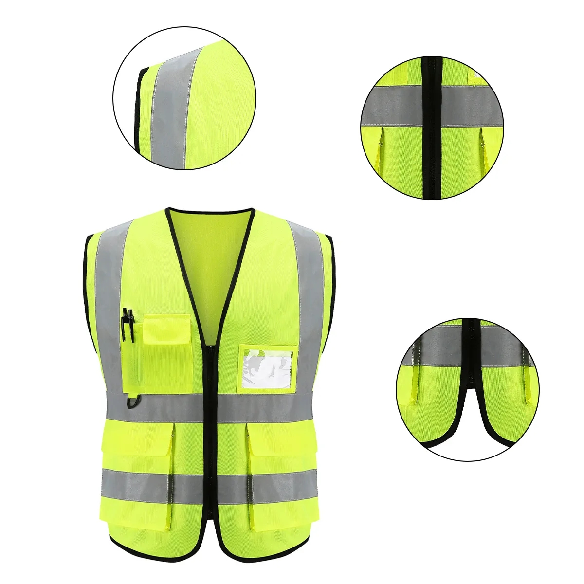 High Visibility Reflective Safety Vest With Pockets 4