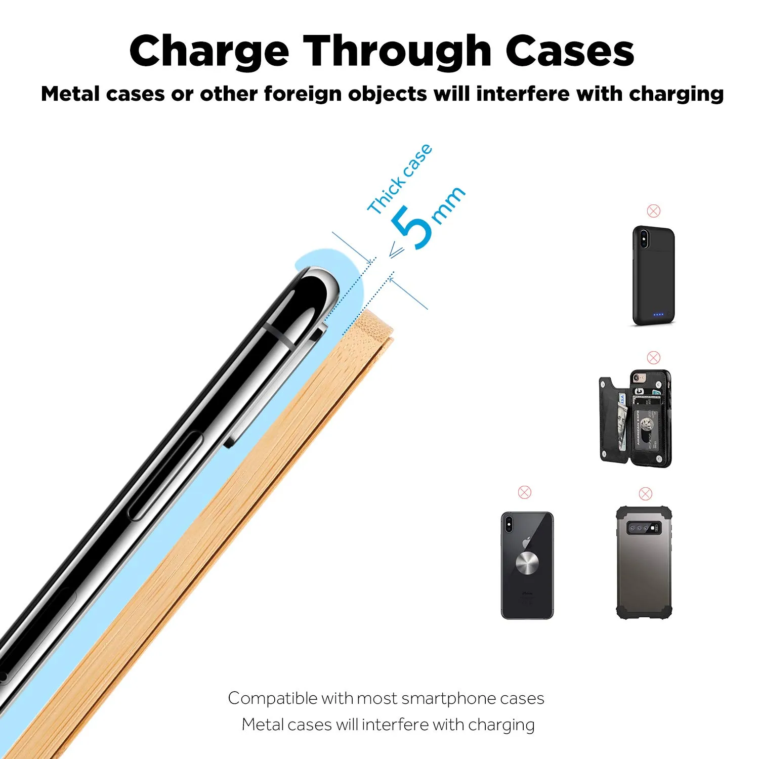 Bamboo Fast Wireless Charger Stand Wood 3