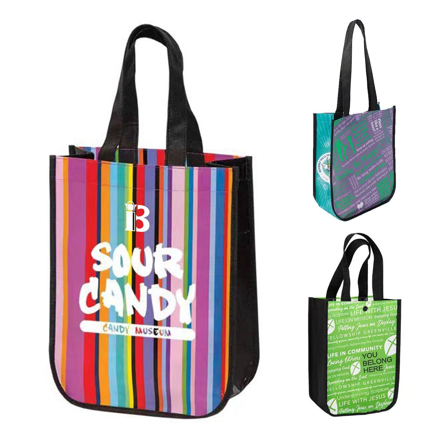 CUSTOM FULL COLOR LAMINATED SHOPPER TOTE BAG 12