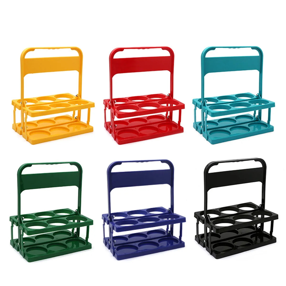 6 Holes Foldable Plastic Drink Carrier With Handle 3