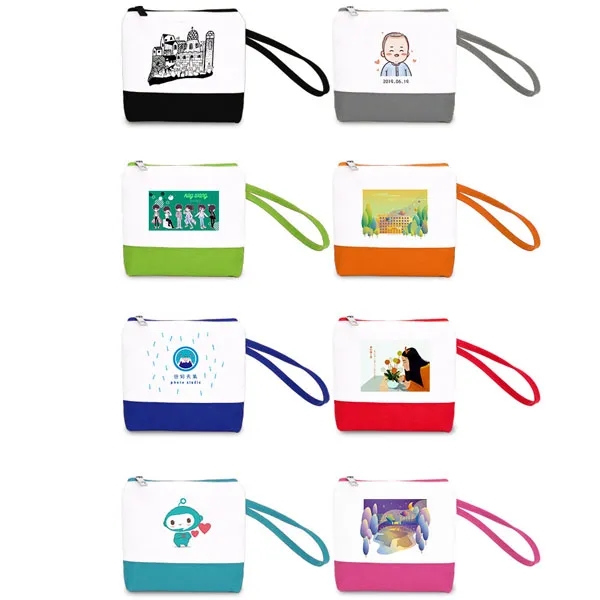 Zippered Canvas Coin Pouch with Wrist Strap 6