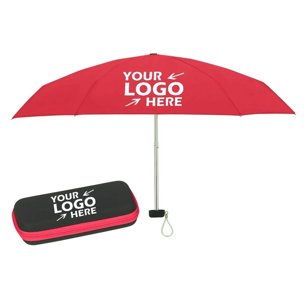 37" Arc Telescopic Folding Travel Umbrella With Eva Case 8