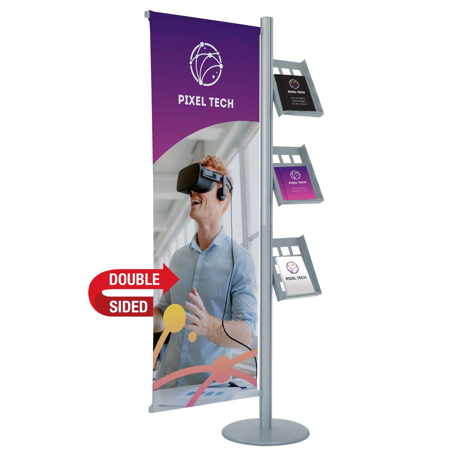 Flex Banner Display Single-Banner with Lit Racks Kit 12