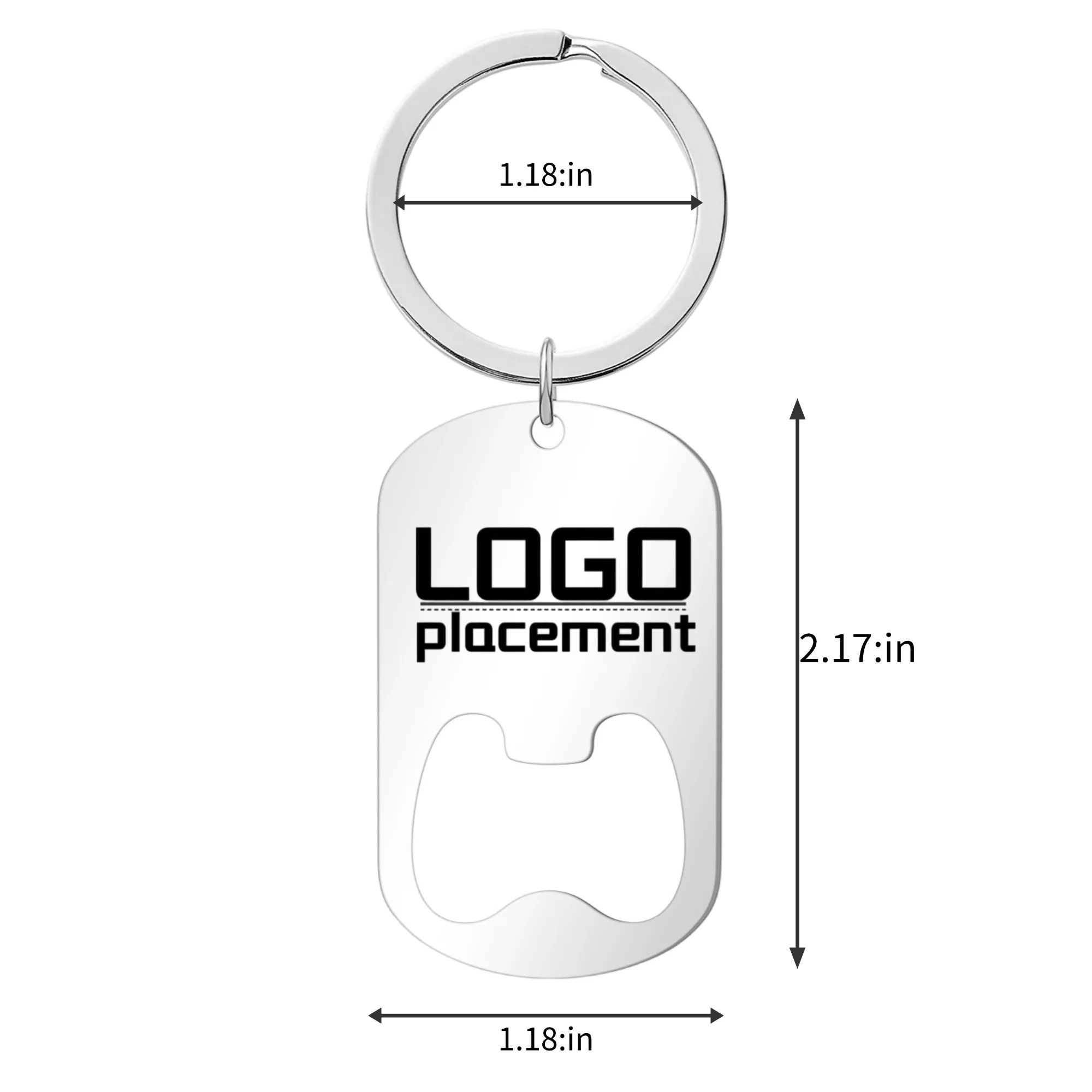 Metal Bottle Opener w/ Split KeyRing AttachmentProduct 2