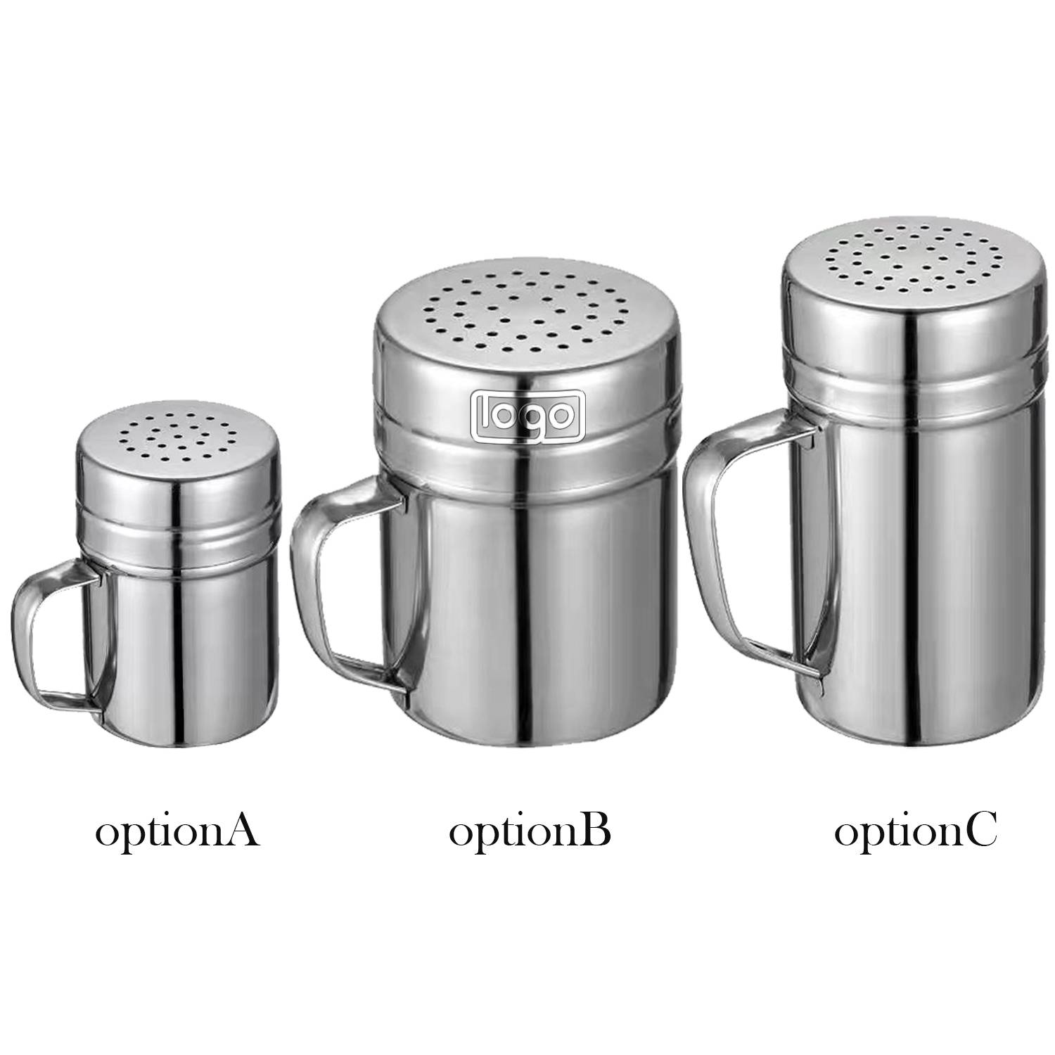 Kitchen Stainless Steel Spice Pepper Shaker 12
