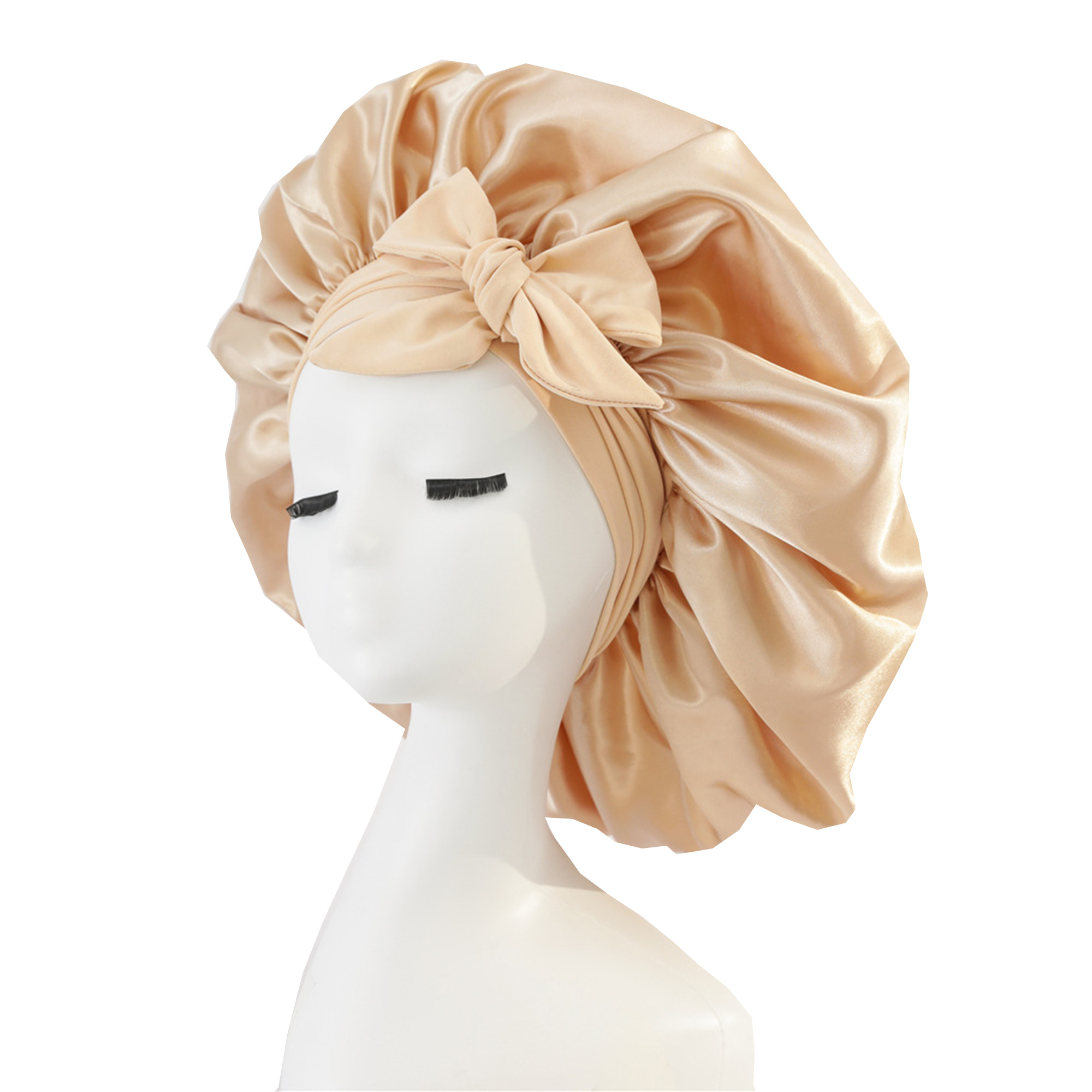 Ribbon Tie Design Sleep Cap Hair Care Bonnet 8