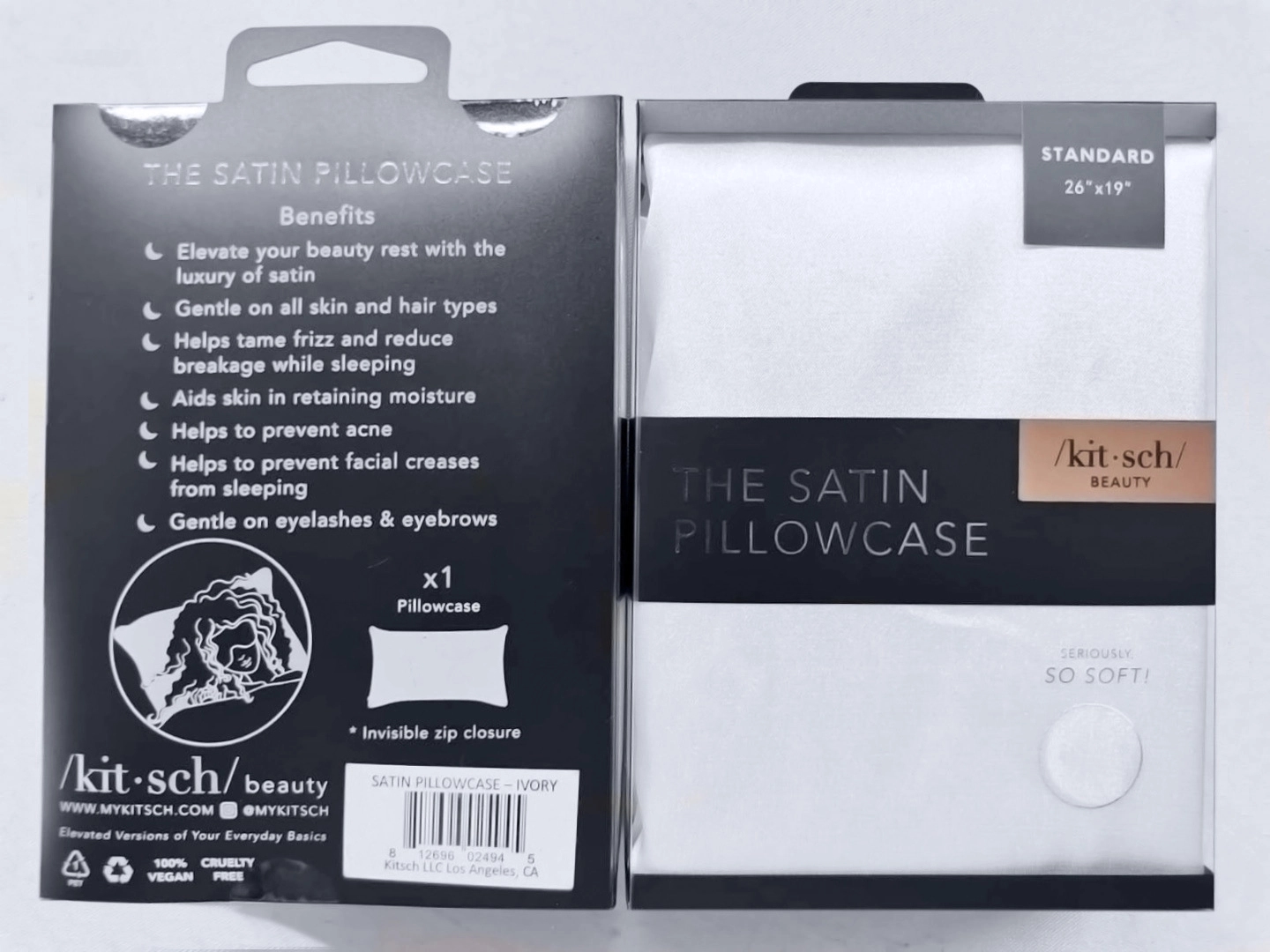 Silky Satin Pillow Covers with Hidden Zipper Set of 3 12