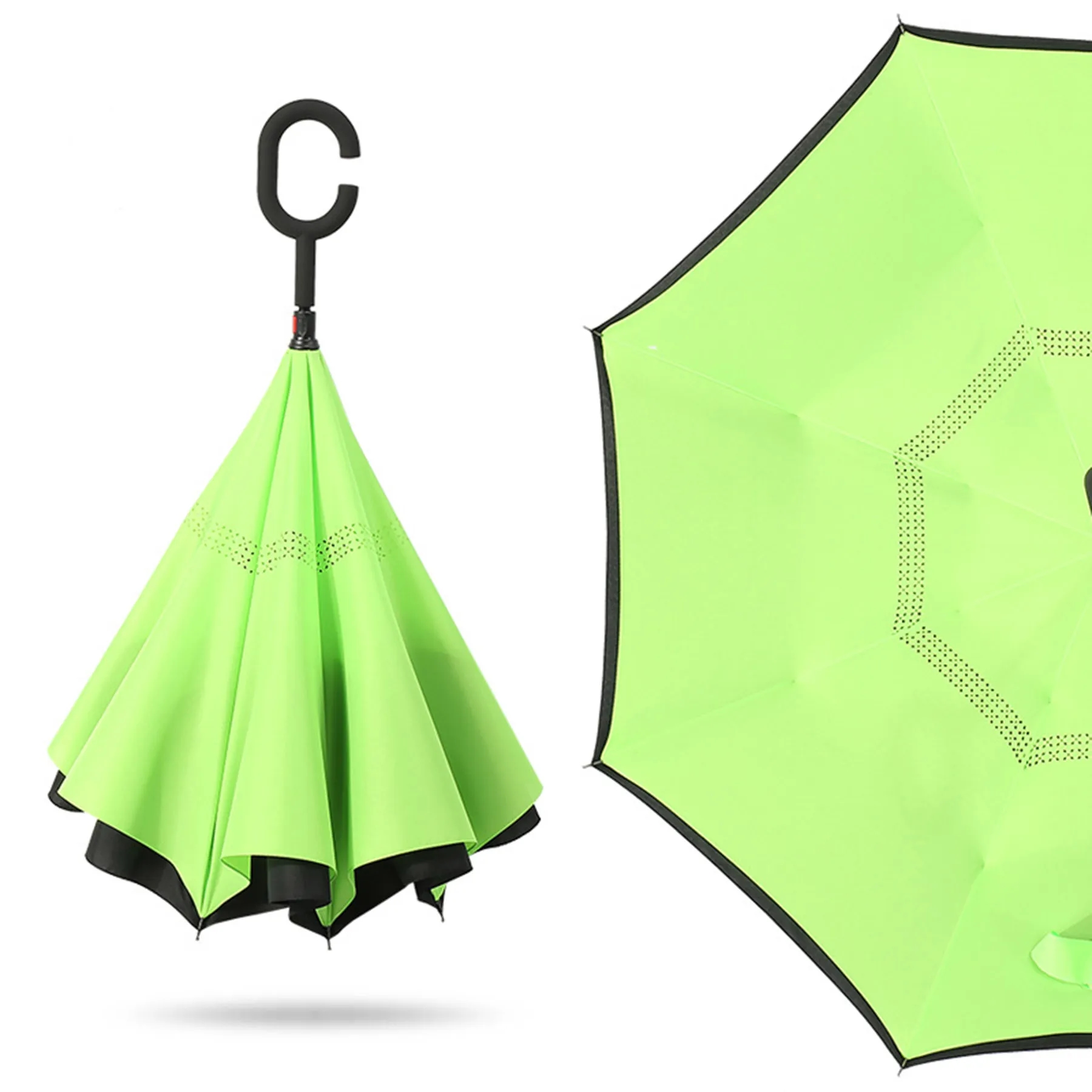 48" Arc Double Layers Car Use Inverted Umbrella 2