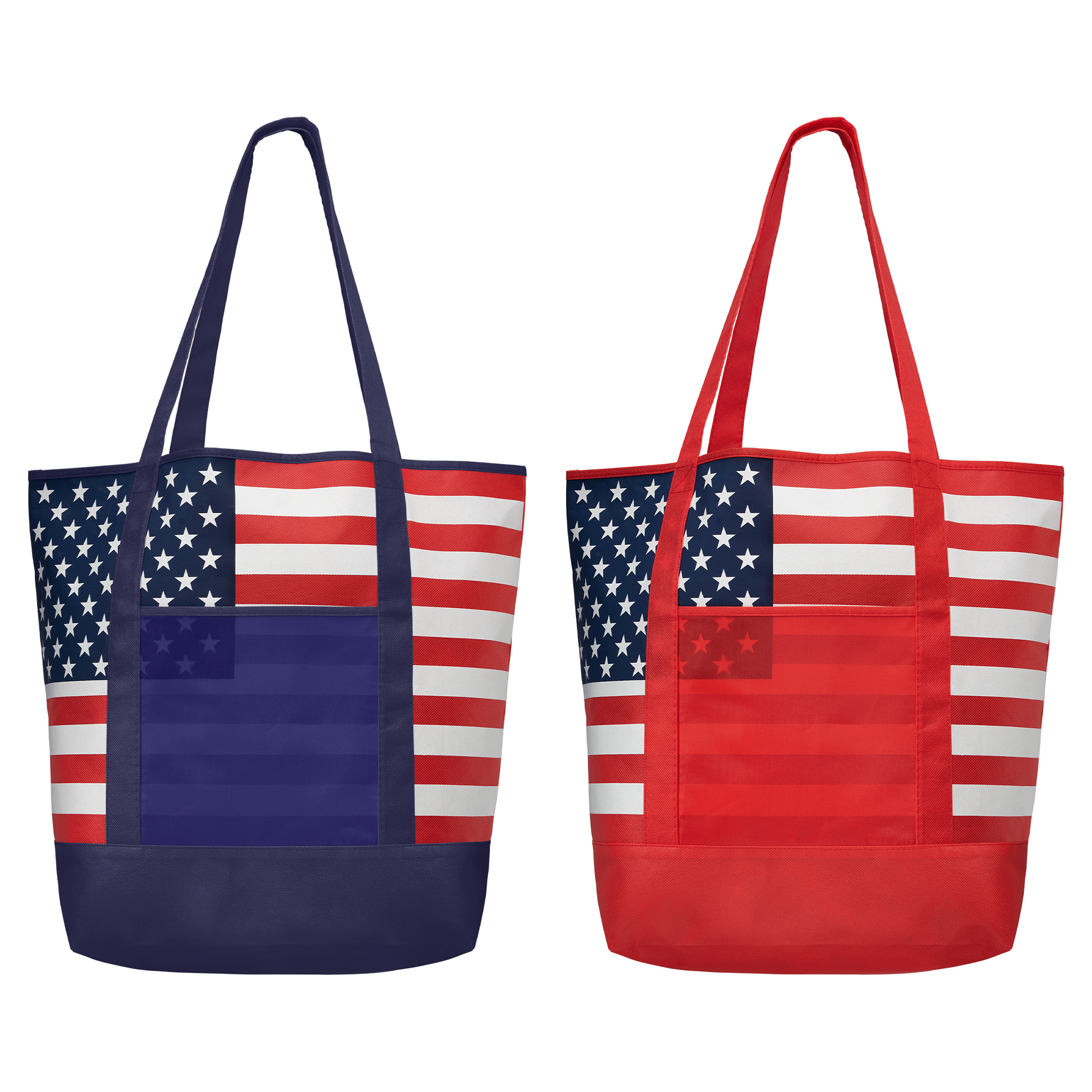 American Flag Non-Woven Tote Bag w/ 210D Pocket 9
