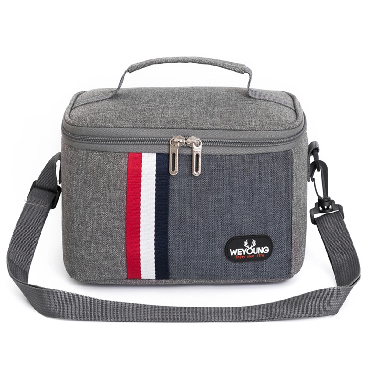 Blue Insulated Waterproof Lunch Bag With Shoulder Strap 2