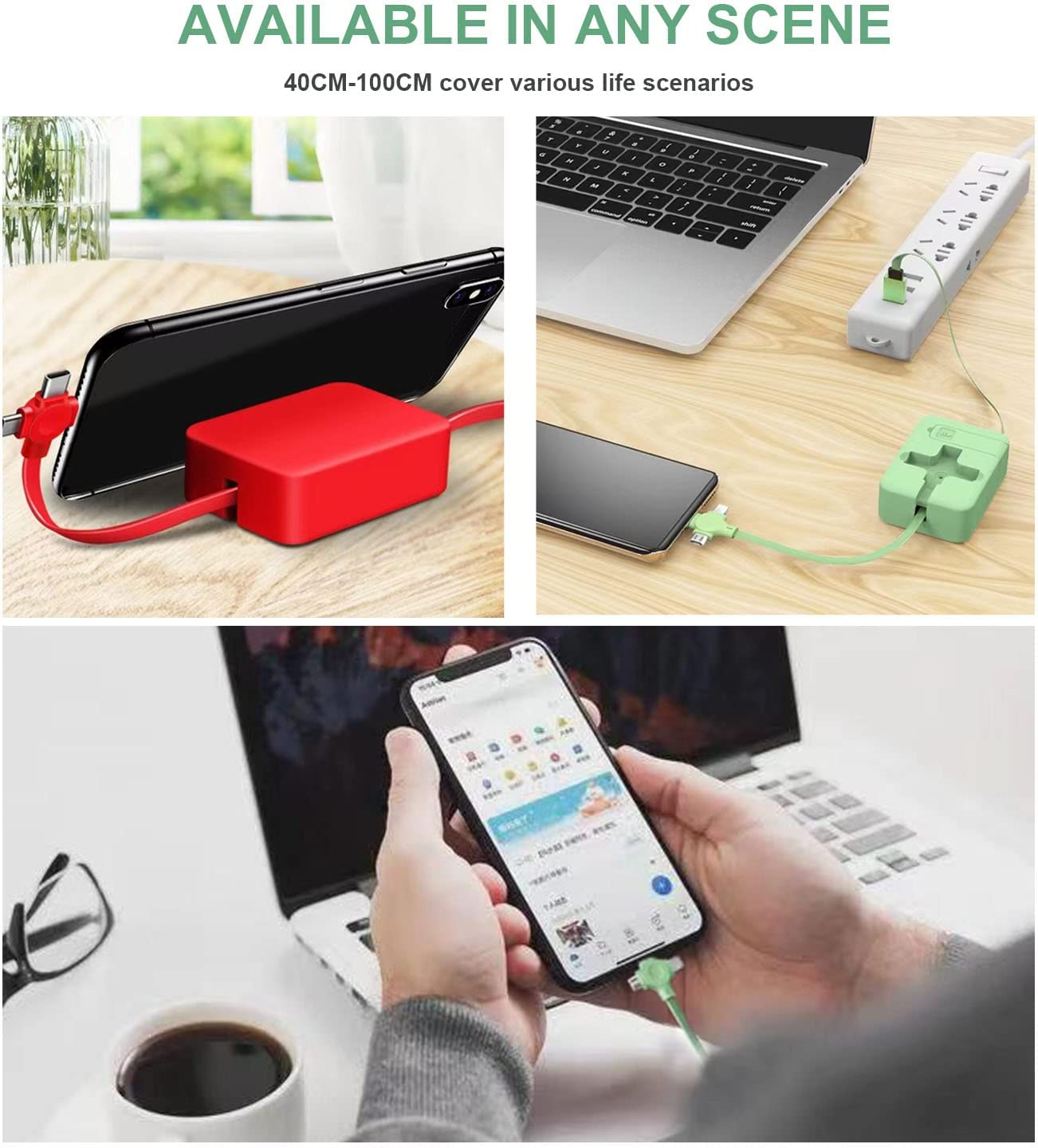 3 in 1 USB Retractable Charging Cable 2