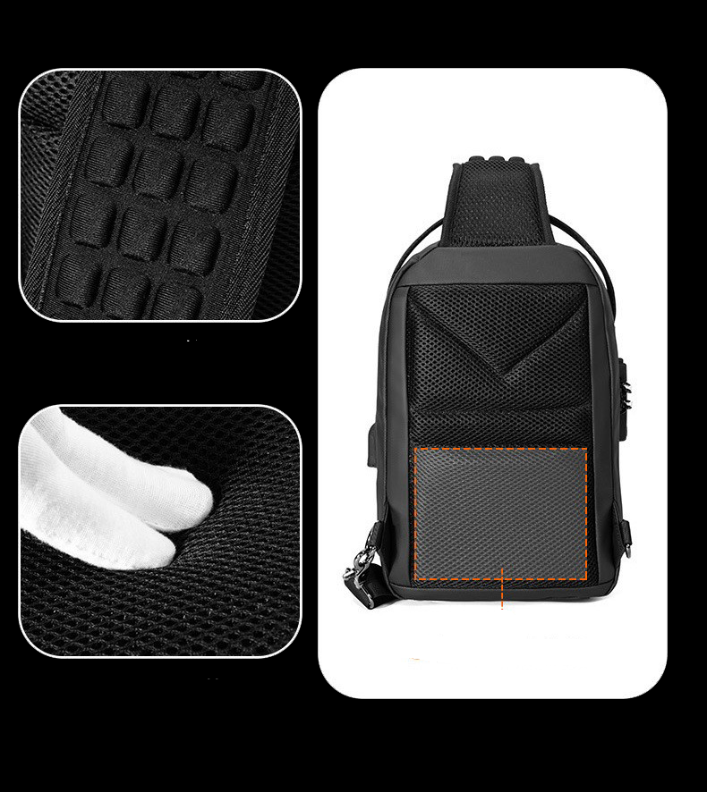 Anti Theft Hard Shell Crossbody Sling Bag with USB Port 10