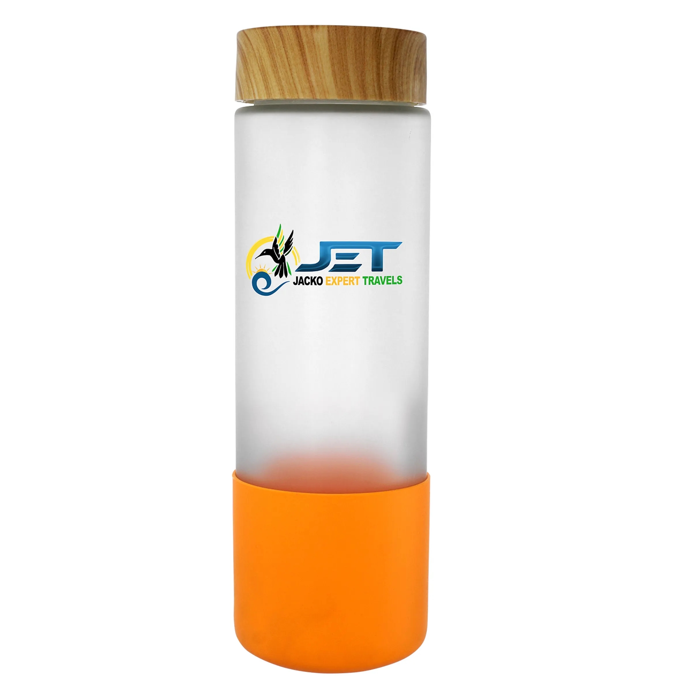 Bamboo Pattern 22 oz. Full Color Frosted Glass Grip Bottle 4