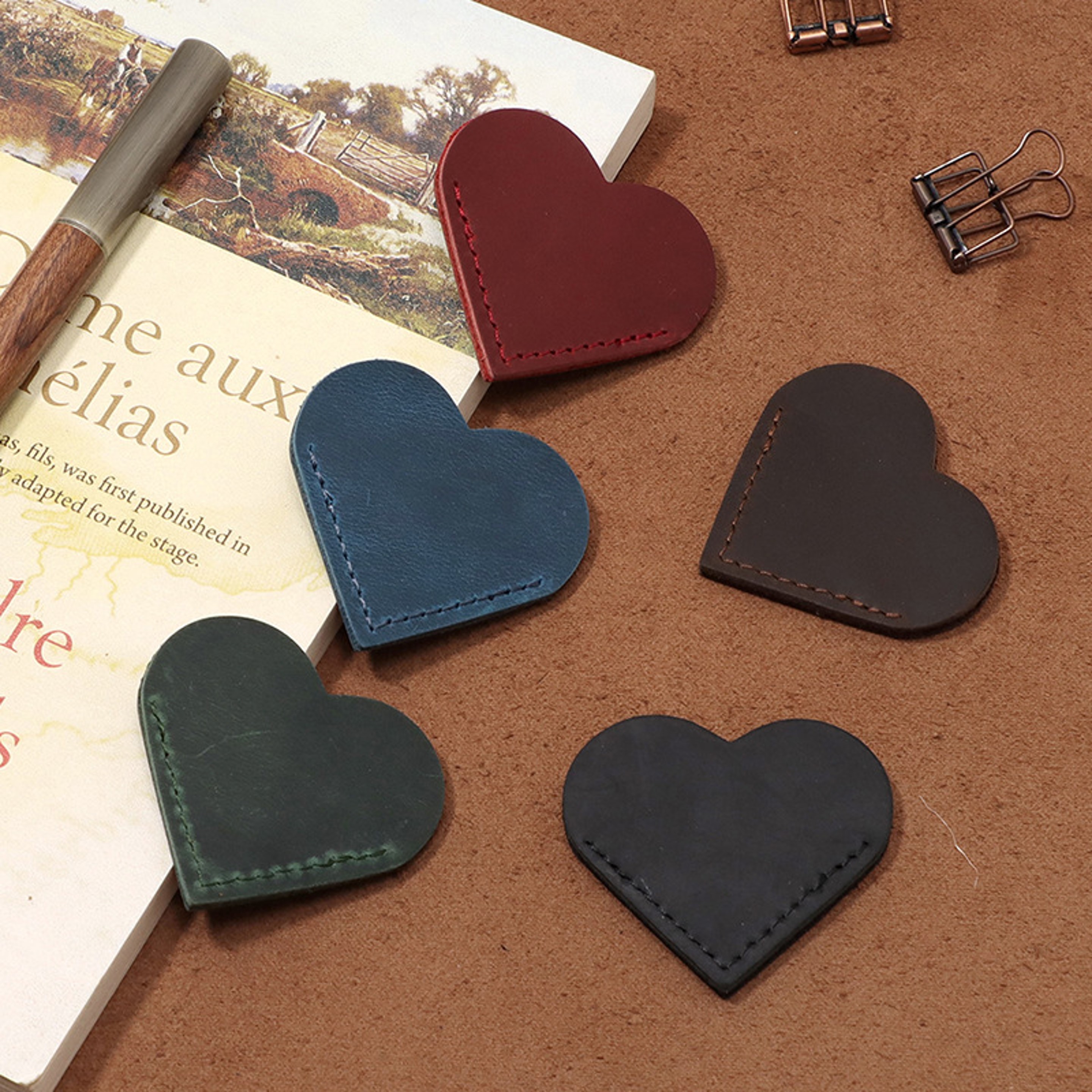 Genuine Leather Heart Shaped Bookmark 6