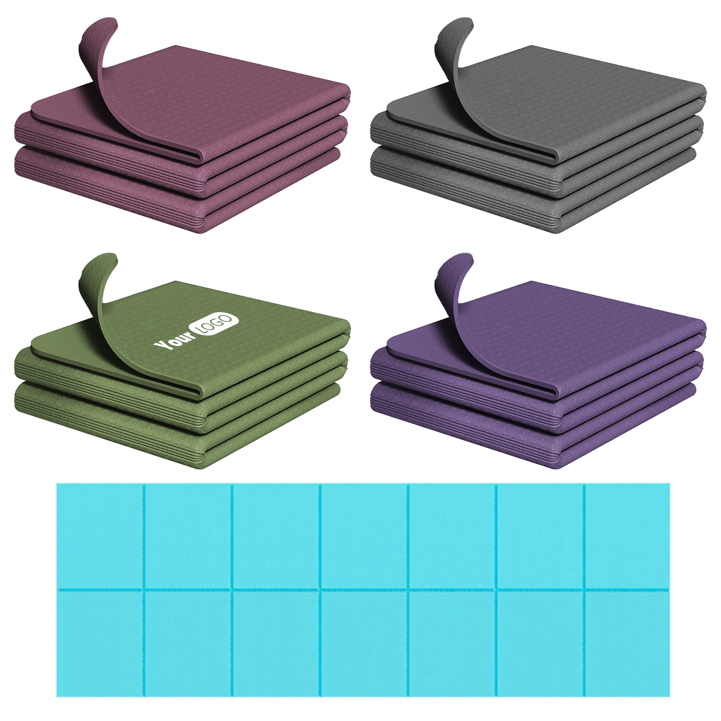 Tpe Portable Foldable Yoga Mat For  Fitness 2