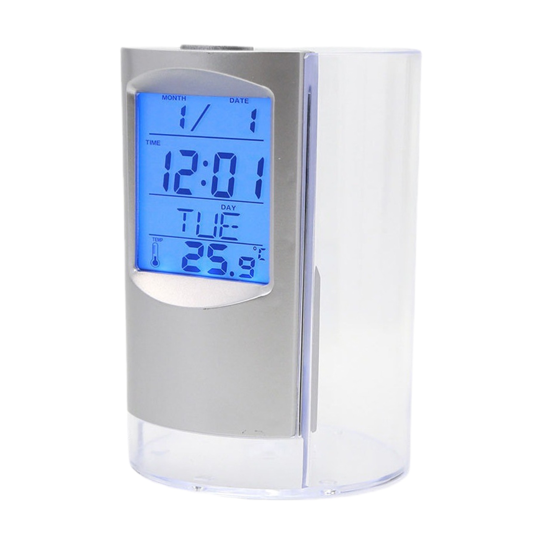 Desktop Alarm Clock Pen Holder 5