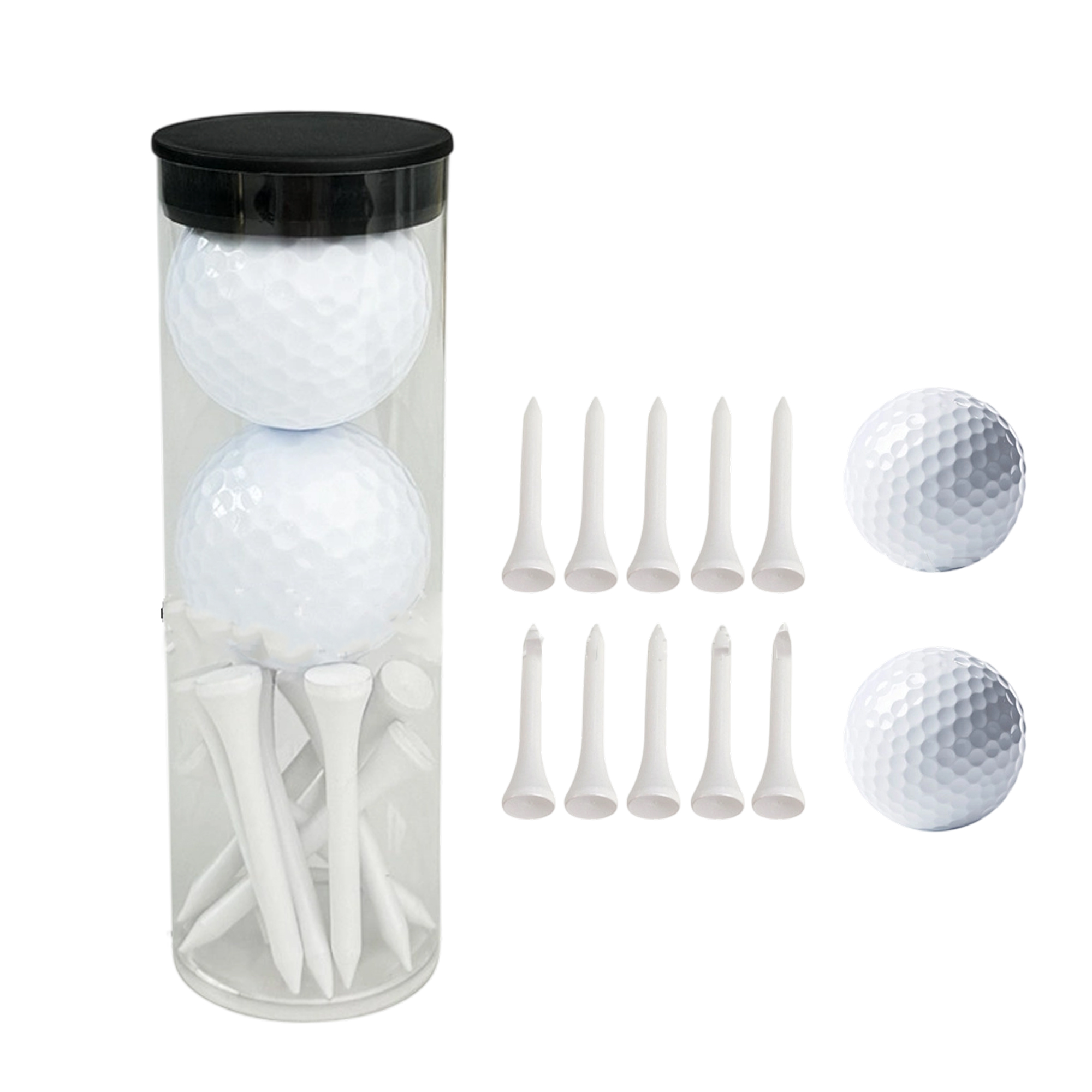 Synthetic Rubber Golf Ball With Wooden Tee Set 4